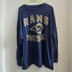 Team apparel LOs Angeles Rams Navy long sleeved logo shirt size 2XL